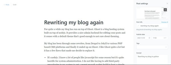 Rewriting my blog again